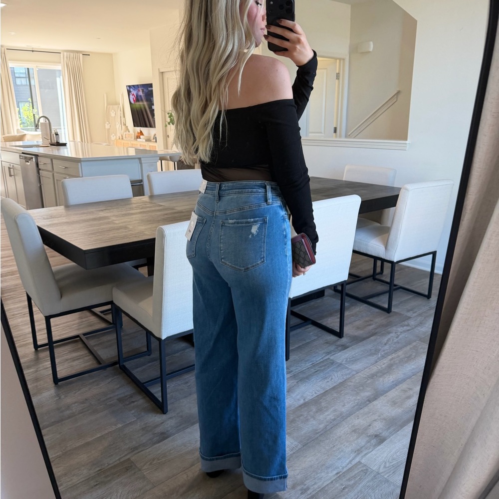 Stylish Blue Boot Cut Women's Jeans - Picture 5 of 5